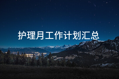 护理月工作计划汇总
