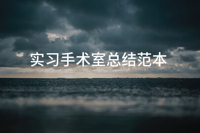 实习手术室总结范本