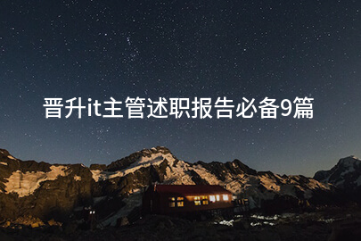 晋升it主管述职报告必备9篇