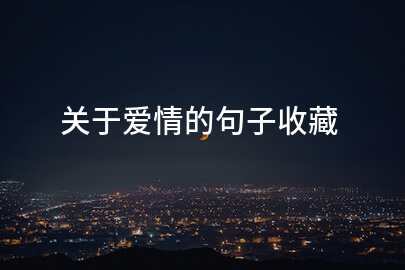 关于爱情的句子收藏