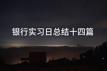 银行实习日总结十四篇
