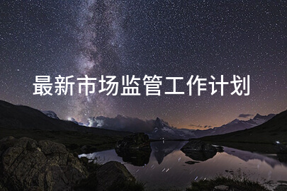 最新市场监管工作计划
