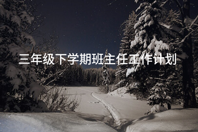 三年级下学期班主任工作计划