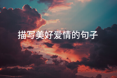 描写美好爱情的句子