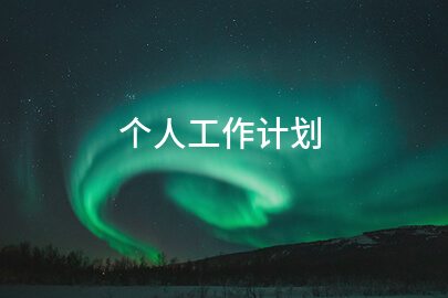个人工作计划
